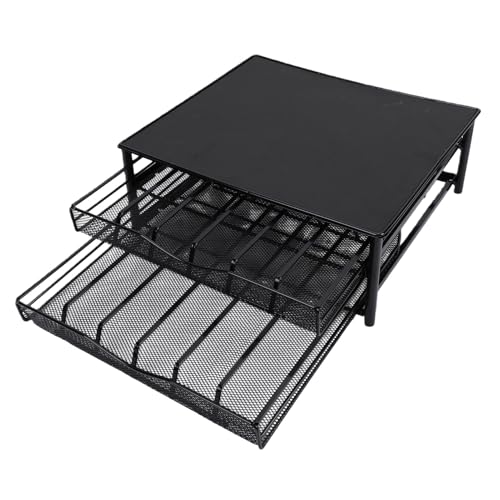 Support de dosettes de café avec tiroir de rangement en métal pour comptoir - 2