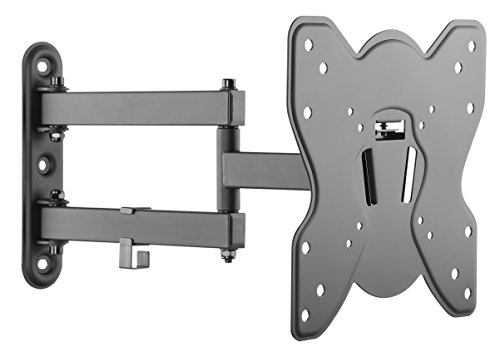 S1422 TV Wandhalterung Schwenkbar Neigbar Universal 23-42 Zoll (58-107 cm) Fernseher-Halterung Curved LCD LED bis VESA 200x200 Schwarz