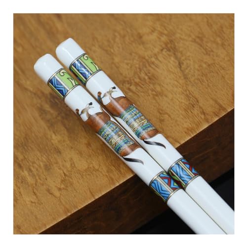 Baguettes en Porcelaine réutilisables, 1 Paire de Baguettes Cadeau Lavable au LAN céramique de Porcelaine Tendre de Haute qualité, Baguettes Chinoises japonaises pour Restaurant Domestique U