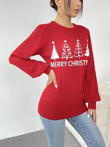 Image of Zeagoo Womens Sweaters Fall 2026 Dressy Casual Long Sleeve Shirts Ribbed Knit Winter Outfits Puff Pullover Jumper Tops