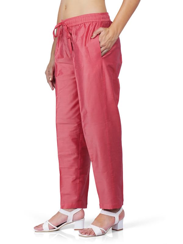 Image of Trouser Pants for Women,Stylish Trousers for Woman for Kurti Relaxed & Regular Straight fit Palazzo,Ethnic Bottom Formal Pants for Women Office wear Casual & Daily Use