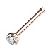 Fifth Cue 316L Stainless Steel/Titanium Cubic Zirconia Press Fit Nose Bone -CHOOSE SIZE & COLOR (20G Rose Gold)