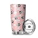 Ynbuyouzhong 20 oz Tumbler con coperchio in acciaio inox 18/8, isolato sottovuoto, tazza da viaggio per acqua, motivo panda e orso, colore verde, multicolore 3, 600 ml