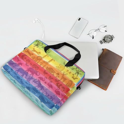 Maletín para portátil unisex con diseño a rayas coloridas miniatura 7
