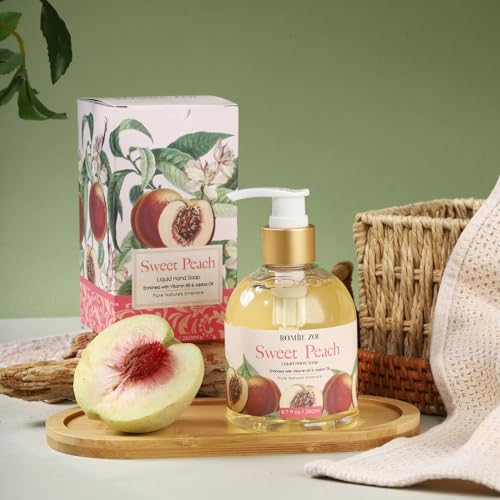 Image of ROMIIE ZOI Liquid Hand Soap with Gift Box - Sweet Peach - 260ml / 8.7 fl.oz