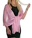 Petal Rose Sheer Bridal Scarfs With Fringe for Prom, Weddings, Party Evening Dresses - Shawls and Wraps for Women - Pink