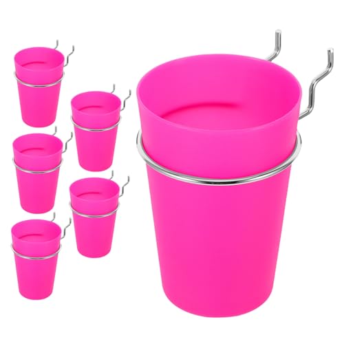 Cabilock 6pcs Storage Cup Hooks Pegboard Tool Holder Hook Board Cup Holder Peg Board Cups Peg Board Organizer Wall Organizer for Office Peg Board Hook Accessories Rosy Stainless Steel