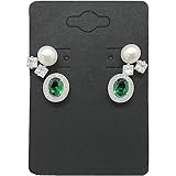 500-Pack 2x3 Pre-Punched Hanging Jewelry Earrings Display Cards (Black Kraft Paper, Medium)