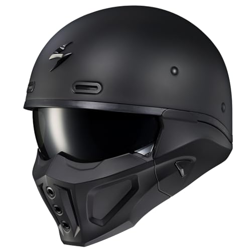 Image of ScorpionEXO Covert X Open Face Half Shell 3 /4 Mode Motorcycle Helmet Comm Ready Speaker Pockets DOT