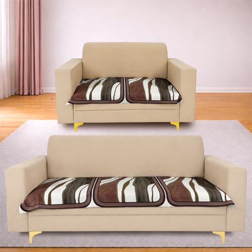 Image of Homerz Premium 'Luxe Series' Holland Velvet Sofa Cover | Smooth Finish | Anti-Skid Fleece Backing | Soft Touch Couch Protector for Living Room (Ocean Crest, 5 (3+2) Seater, Only Seat Cover)