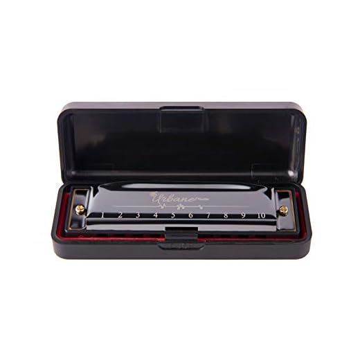 Harmonica 10 Holes 20 Tunes Mouth Organ Blues Deluxe Harmonica, Key of C for Beginner, Adults, Kids Gift, Black