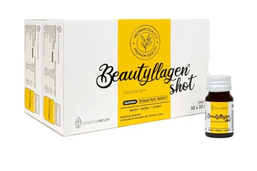 Beautyl'agen - Ampollas de colágeno para beber SHOT Mango – 30 x 30 ml 5000 mg de colágeno de pescado NatiCol, hialurón, biotina, OptiMSM y vitamina C, para piel, cabello, uñas y articulaciones, alta