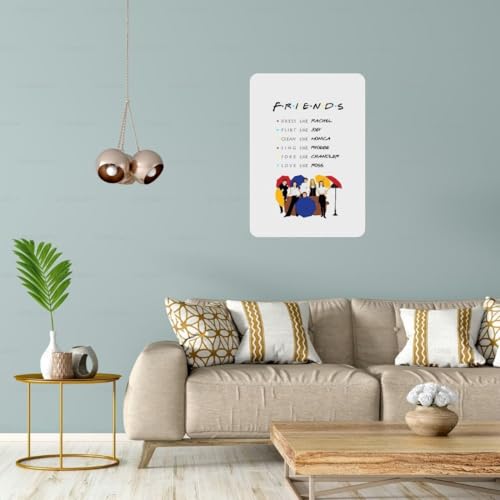 Image of Zesta Bathroom Decor Items Washroom Decor Tin Sign | Aesthetic Posters Wall Poster for Bedroom | Magnetic Cafe Decoration Items / Restaurant Decorations Items | Quirky Home Decor Bar Accent (Friends (2))