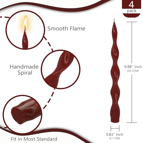 Bougies de Noël en spirale rouges sans odeur pour illuminer vos convives - 3