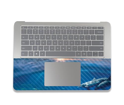 Image of MightySkins Carbon Fiber Skin Compatible with Microsoft Surface Laptop Studio 2 (2023) Full Wrap Kit - Tranquil Swim | Protective, Durable Textured Carbon Fiber Finish | Made in The USA