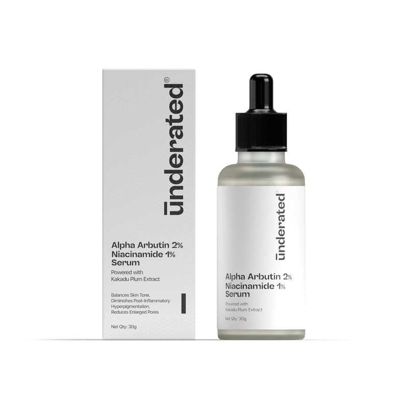 Underated Alpha Arbutin 2% + Niacinamide 1% Face Serum with Kakadu Plum Extract | Lightweight Daily Serum for Even-Looking Skin Tone | Suitable for All Skin Types | 30g