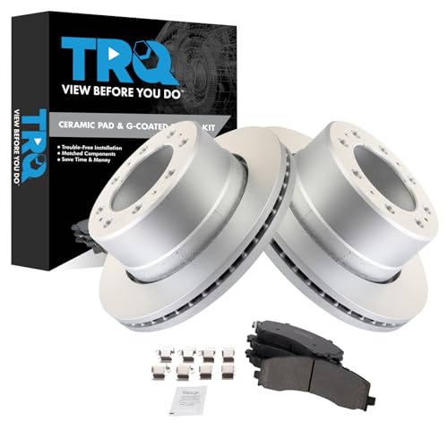 Image of TRQ Brake Pad & Rotor Kit Ceramic Premium G-Coated Compatible with 2019-2022 Ram 2500 3500