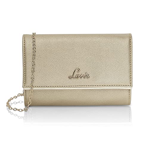 Lavie Women’s Small Framed Foldover Clutch | Detachable Chain Sling Strap | Ladies Purse Wallet