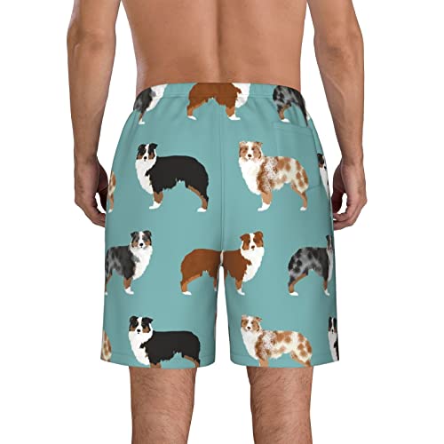 Men Comfort Cargo Short Fast Dry Adjustable Drawstring Summer Australian Shepherds Dogs Swim Trunks Large3