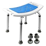 Heilmetz Duschhocker Duschstuhl Badhocker 8-Fach Höhenverstellbar 34-52cm Badestuhlsitz Anti-Rutsch-Füße für ältere Menschen, Senioren, Kinder, Behinderte, Schwangere aus