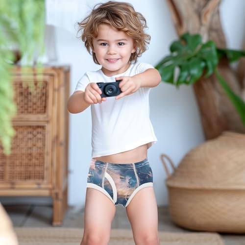 visesunny Boys Cotton Underwear Fantasy Star Constellation Galaxy Printed Toddler Soft Training Briefs Size 2T-8Y for Kids3
