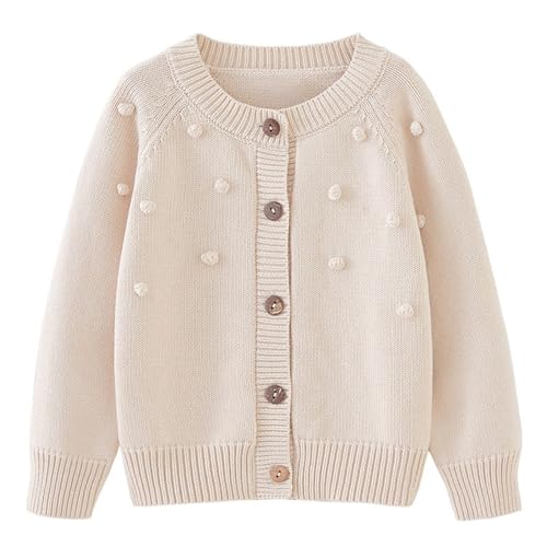 Kids Baby Sweater Cardigan 𝐉acquard Cable-Knit Spring Coat Long Sleeve Cardigan for Baby Girl Button Up Cardigan Top