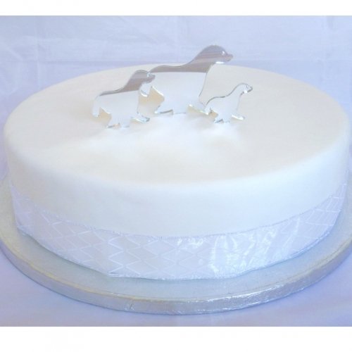 Seal Cake Topper Mirror 6.5cm (10cm inc spike), Silver - Image 2