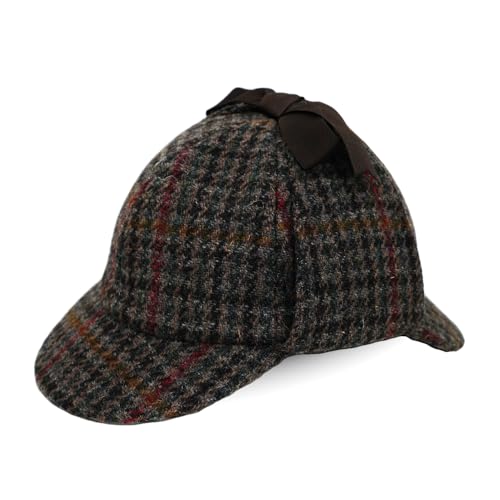 Image of TAILORMAP Harris Tweed Deerstalker Hat for Adult and Child,Detective Hat for Men and Women