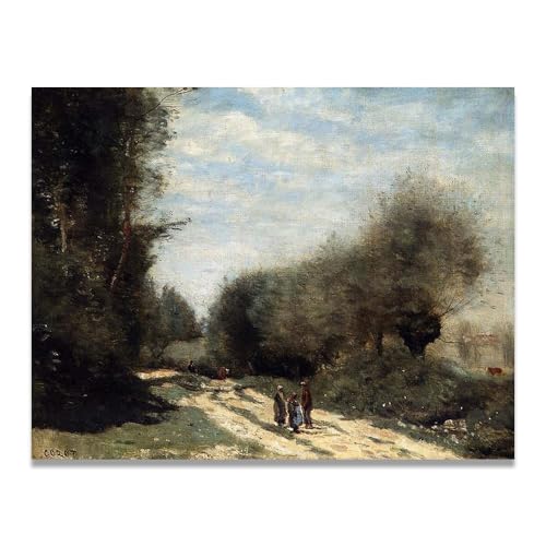 Lienzo de paisaje francés vintage para decorar un salón elegante con arte campestre