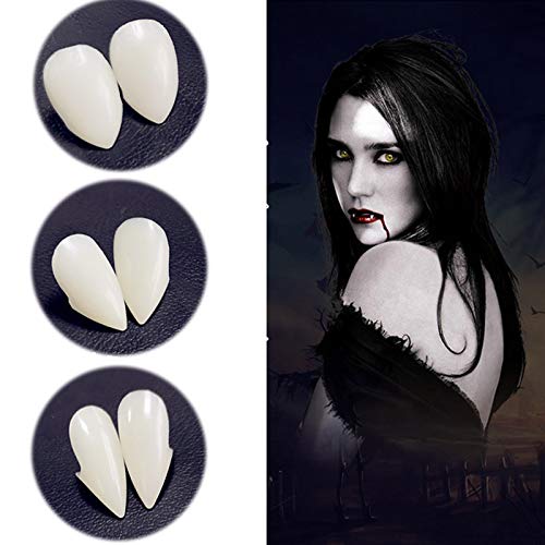 AIYAYI Vampire Teeth Fangs Halloween Party Fake Vampire Teeth for Cosplay Props 3 Pairs