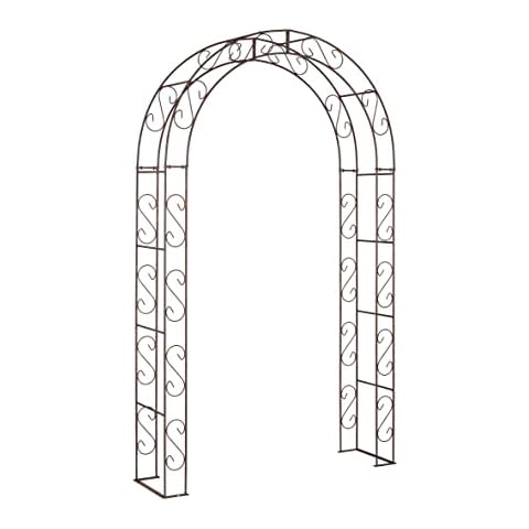 Hirsch Terracotta Rosenbogen Rund aus Metall stabil Cover