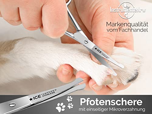 Exklusive Fellschere Pfotenschere Gebogen Haarschere Hundehaar-Schere (11,5 cm)