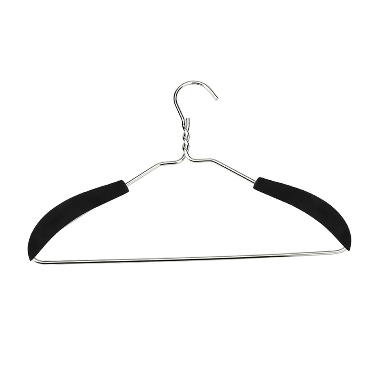 Spalline per Grucce Floccate 24 Pezzi Nere per Appendiabiti | Antiscivolo, Leggere e Facili da Installare, Accessori per Grucce Spalle, Forma Ampia