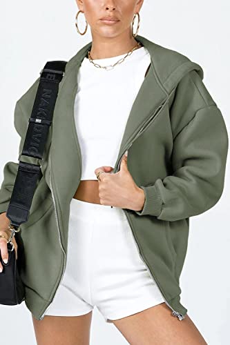 Image of PRETTYGARDEN Women's Fall Zip Up Hoodies Sweatshirts