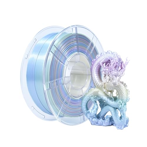 Image of iBOSS Rainbow 3D PLA PRO Filament 1.75mm + /- 0.02 mm, 1KG Macaron Rainbow Silk PLA+ 3D Printer Filament Color Changing Multicolor Filament 3D FDM Printers, Durable and Resistant PLA Plus
