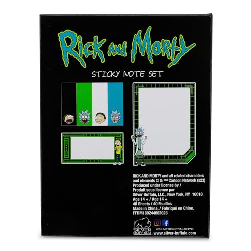 Bloc-notes Rick and Morty avec notes adhésives et onglets pour bureau
