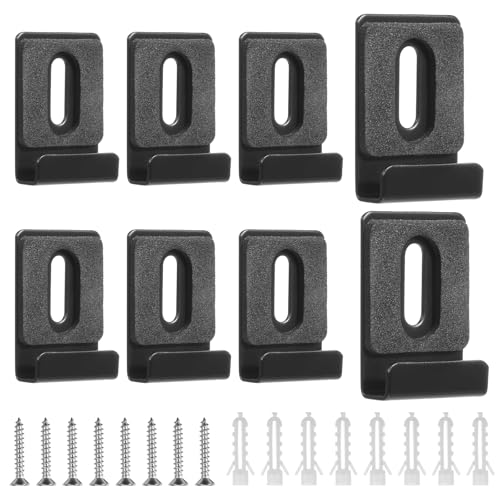 Image of TIESOME 8 PCS Metal Mirror Holder Kit, Black Silver Stainless Steel Mirror Brackets for Hanging on Wall Duty Mirror Hanger Bracket Retainer Clips with Screws for Frameless Mirror Billboard Displays