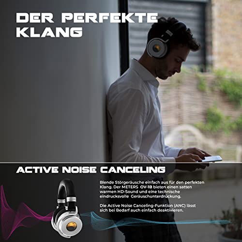 Meters® OV-1-B Connect Braun, Innovation: beleuchtetes VU-Meter, kabellose Bluetooth Over Ear Kopfhörer, Active Noise… - Image 7