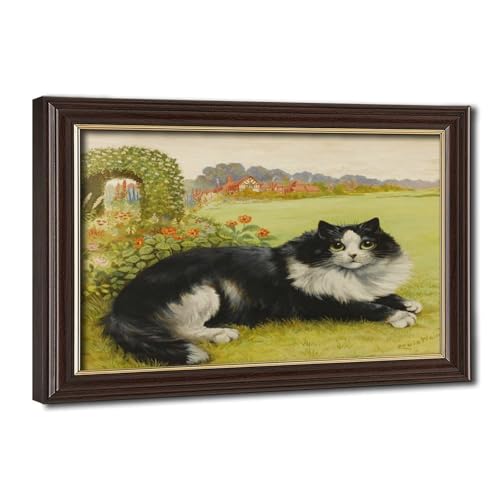 Toile chat Louis Wain victorien 1900 WCYB de 20x30 cm pour décoration murale rétro