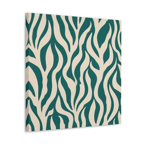 zxxpensy Coastal Wavy Seaweed Shapes Teal Beige Wall Art Poster