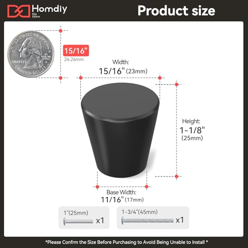 homdiy 25 Pack Black Drawer Knobs Black Knobs for Cabinets by homdiy - Used condition - Image 2
