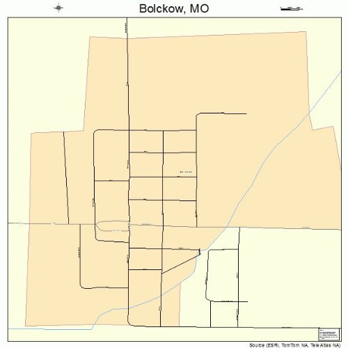 Large Street & Road Map of Bolckow, Missouri MO Printed poster size