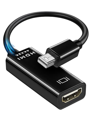 QarulG Adaptador 4K Mini DisplayPort a HDMI, chapado en oro, trenzado de aluminio, adaptador Mini DP a HDMI, convertidor para Thunderbolt 1/2, MacBook Pro, MacBook Air, iMac, Surface Pro, XPS y más