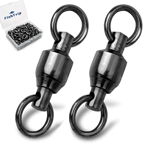 FishTrip 30 Pack Ball Bearing Fishing Swivels, High Strength Stainless Steel Swivels Fishing Tackle...