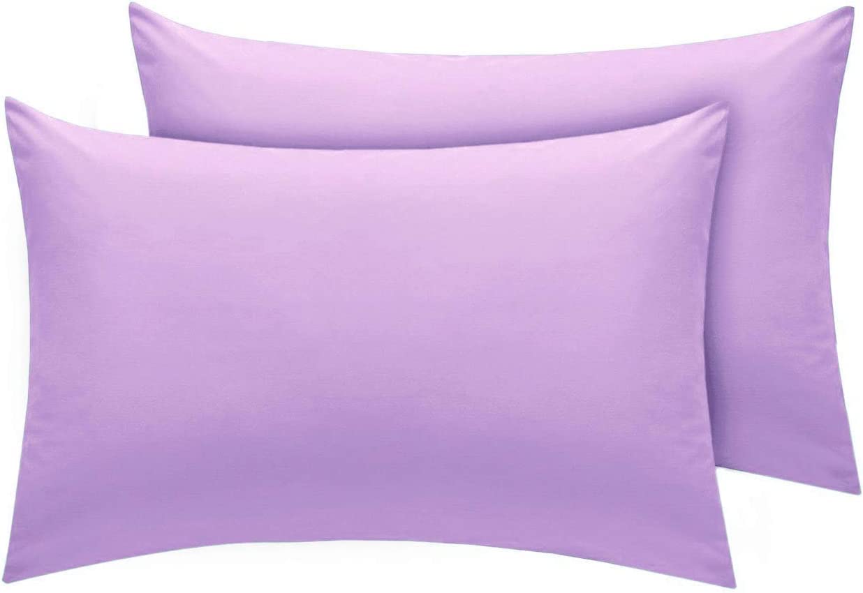 Comfy Nights Pack Of 4 PollyCotton Plain Dyed Easy Iron HouseWife Pillow Cases (Lilac)