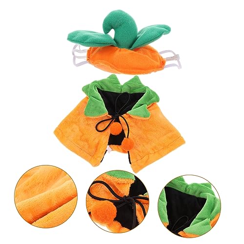 Disfraz capa y gorro de Calabaza Halloween para perros y gatos miniatura 4