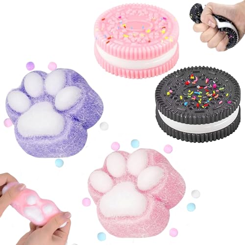 Echehi 4 Pcs Squishy Toys, Tabba Squishy, Fufu Squishy Super, Anxiety Relief Sensory Toy, Squishy Fidget Toys for Kids and Adults Echehi 4 Pcs Squishy Toys, Tabba Squishy, Fufu Squishy Super, Anxiety Relief Sensory Toy, Squishy Fidget Toys for Kids and Adults