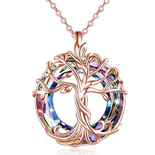 Collier pendentif rond personnalisé pour hommes femmes amis colliers arbre de vie creux bijoux décoration cadeaux Ins colliers arbre de vie creux avec décoration ronde bijoux cadeaux pour hommes Cover
