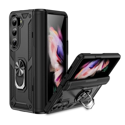Capa para Samsung Galaxy Z Fold5 5G 7.6", Case para telefone de proteção militar com suporte para Galaxy Z Fold 5 -preto