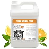 TropiClean PerfectFur Shedding Control Dog Shampoo for Thick Double Coats| 5:1 Concentrated Groomer Gallon| Made in The USA| 1 Gallon